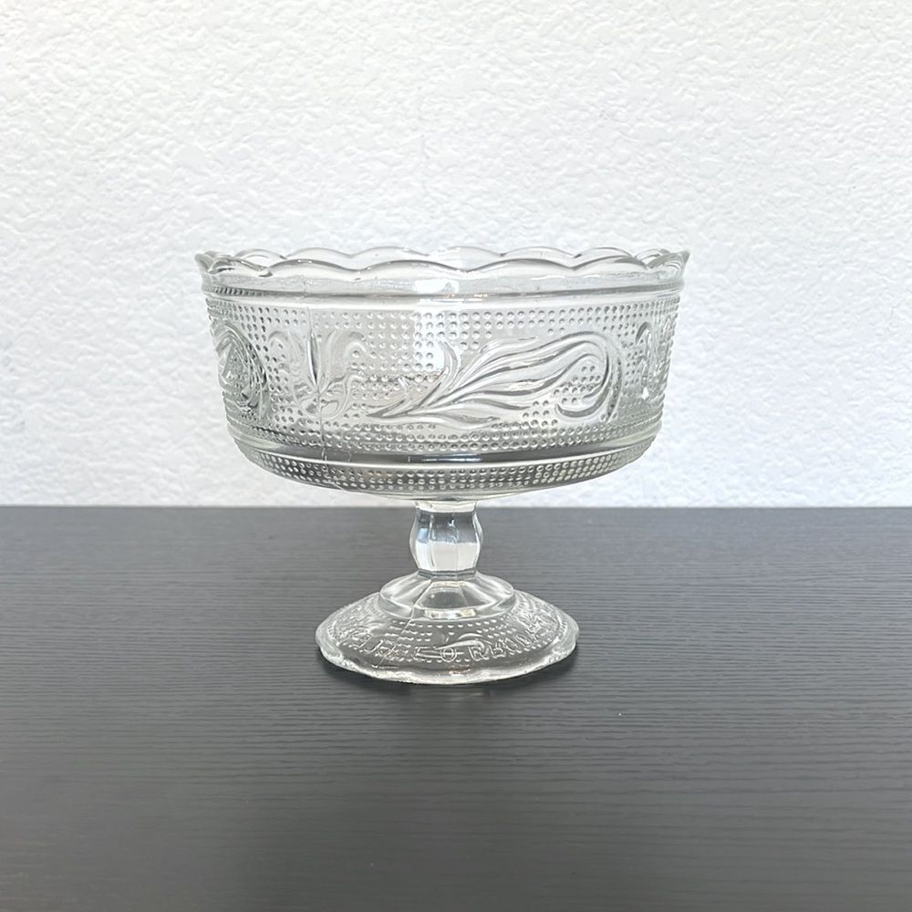 Vintage E.O. Brody Co. M6000 Clear Glass Pedestal Compote Bowl